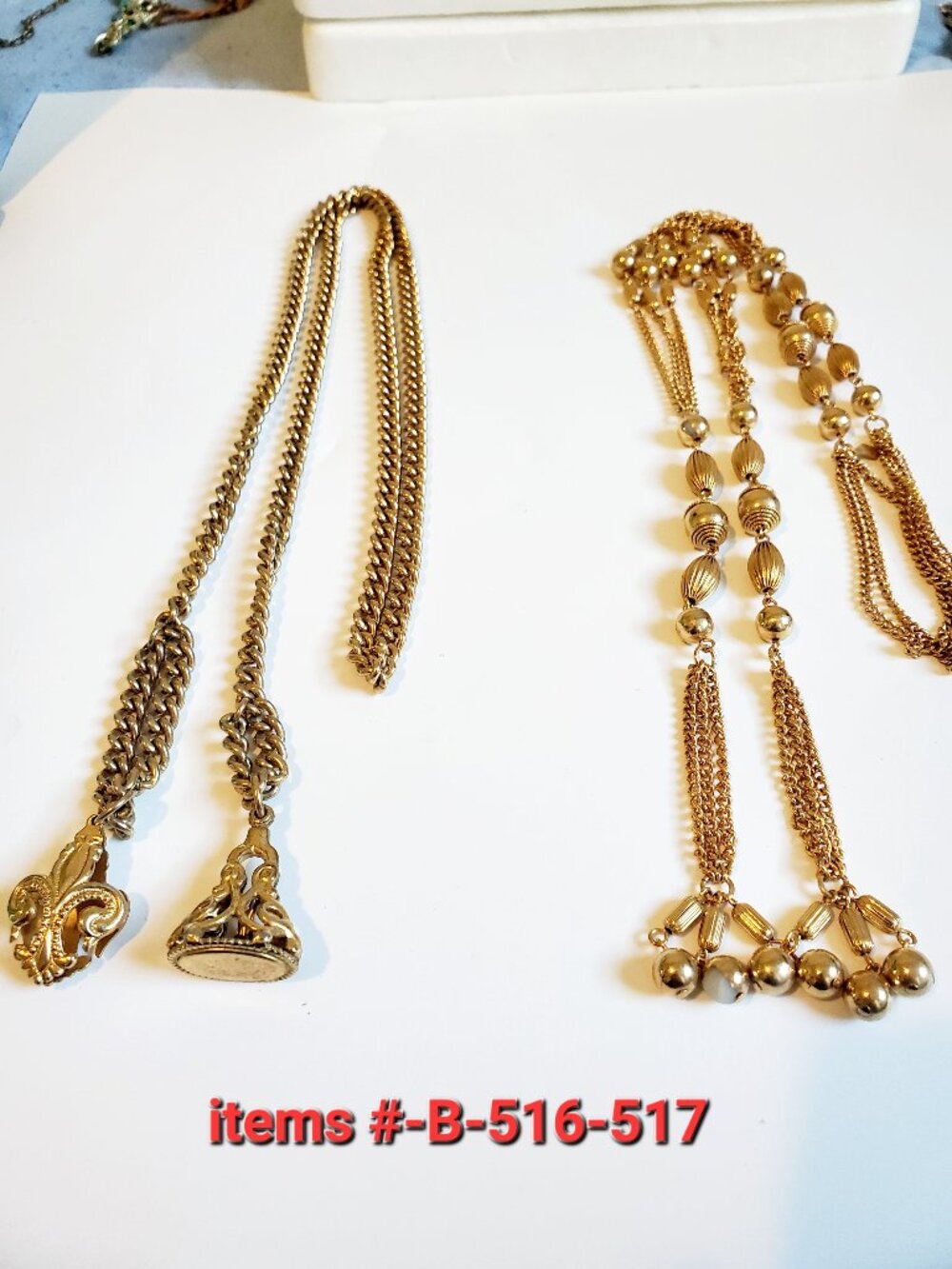 2 Gold Chains, items # B-516 -517 , wt. 150 grams,.